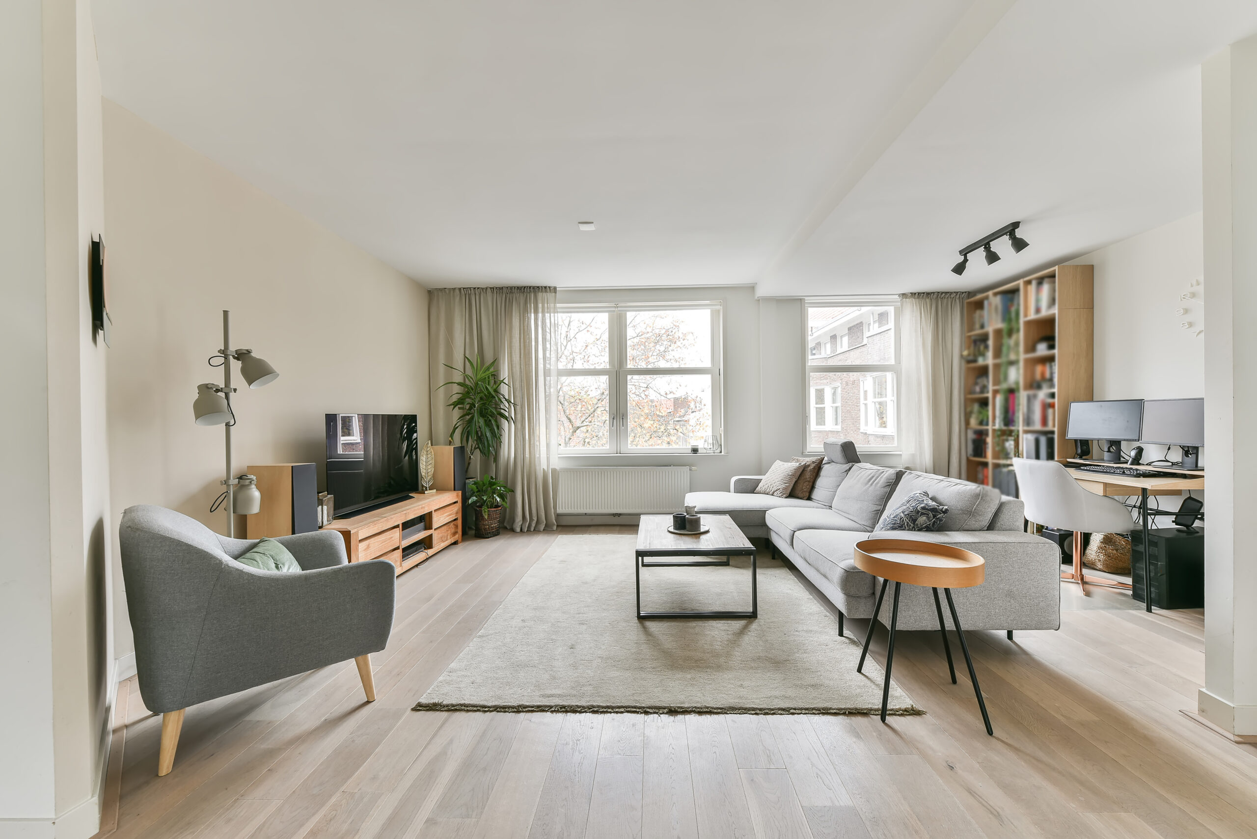 Bright living room in a modern luxury house